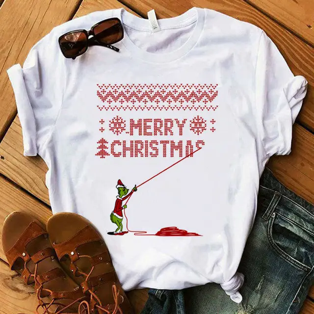 Christmas Grinch Printed Men's T-Shirt White - Image 14