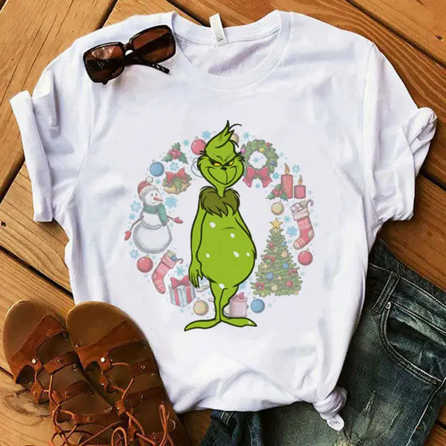 Christmas Grinch Printed Men's T-Shirt White - Image 15