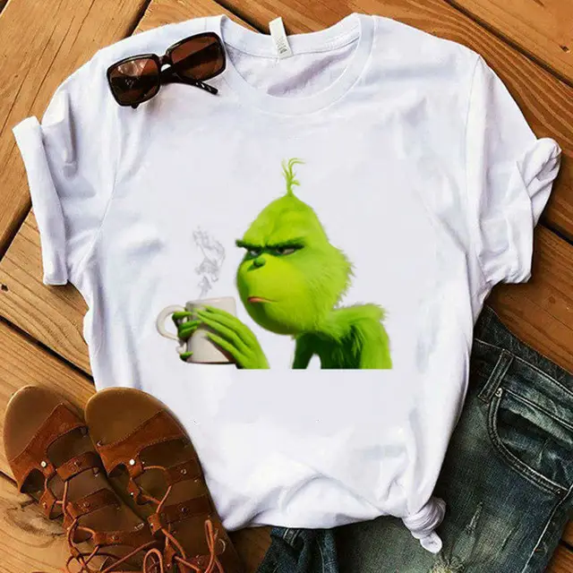 Christmas Grinch Printed Men's T-Shirt White - Image 19