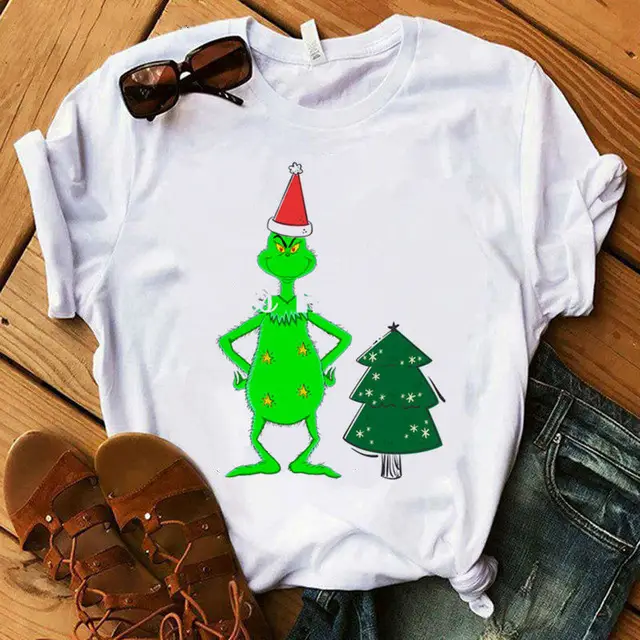 Christmas Grinch Printed Men's T-Shirt White - Image 2