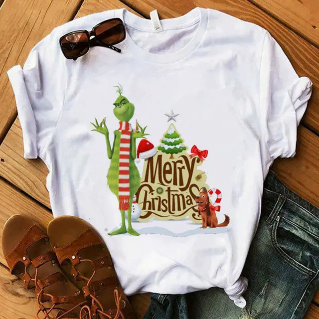 Christmas Grinch Printed Men's T-Shirt White - Image 20