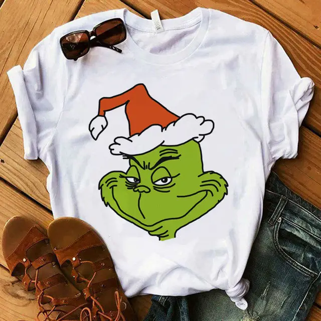 Christmas Grinch Printed Men's T-Shirt White - Image 3