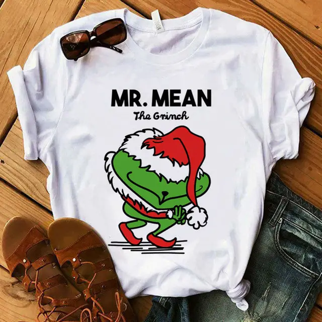 Christmas Grinch Printed Men's T-Shirt White - Image 5