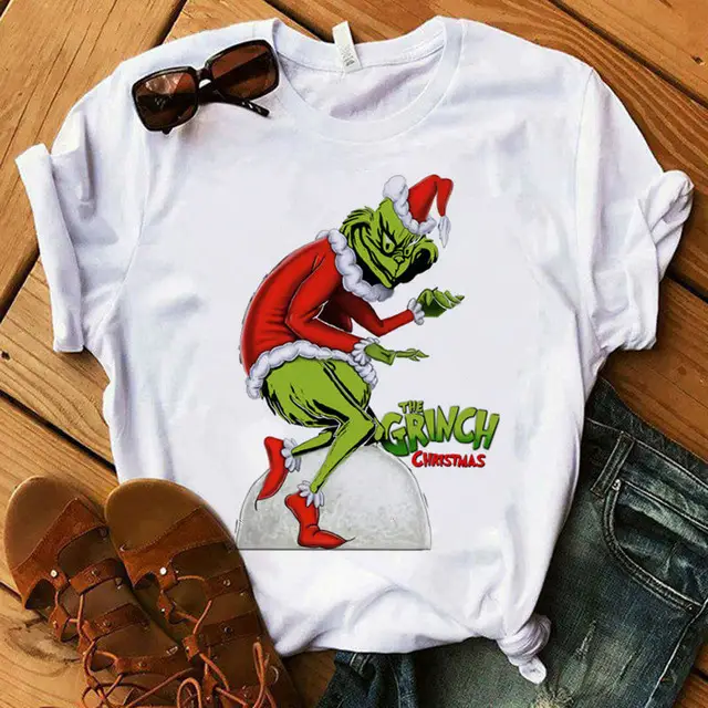 Christmas Grinch Printed Men's T-Shirt White - Image 6