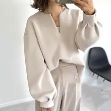 Women Loose Sleeveless V-Neck Long Dress Beige — feature 2