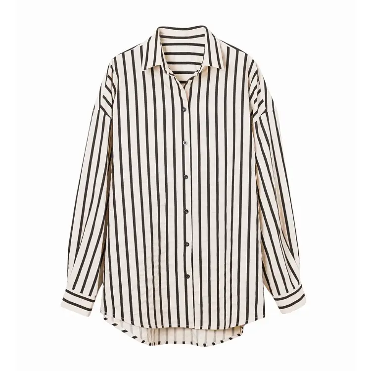 Women's Long Sleeve Striped Shirt All Season Elegant - Image 5