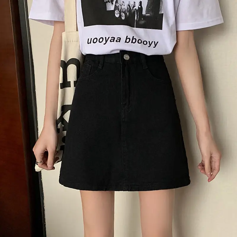 Women Denim High Waist Shorts Black Summer 2022 - Image 6
