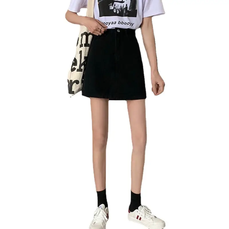 Women Denim High Waist Shorts Black Summer 2022 - Image 9