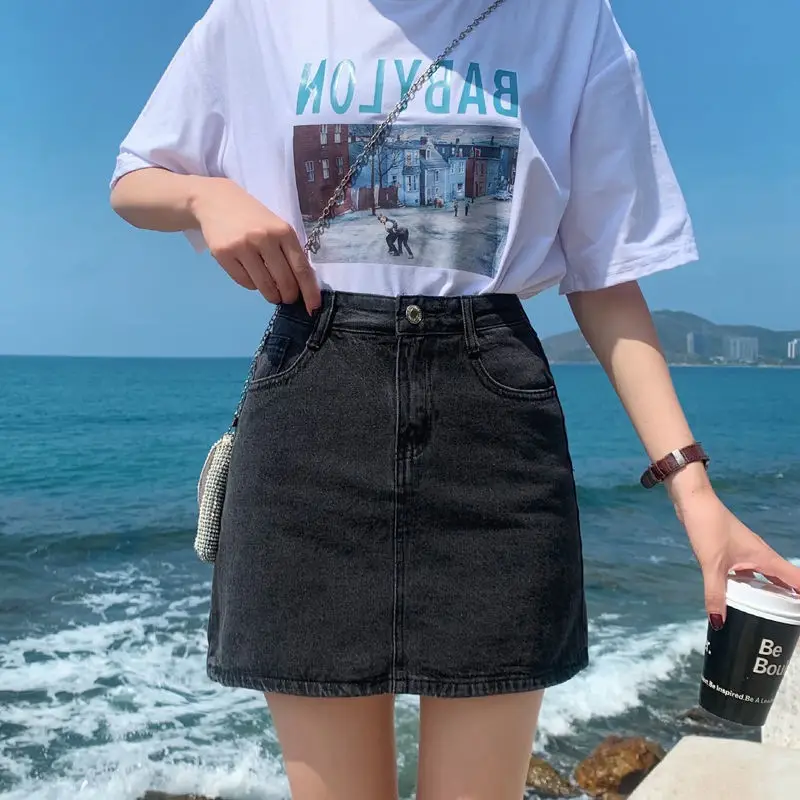 Women Denim High Waist Shorts Black Summer 2022 - Image 5