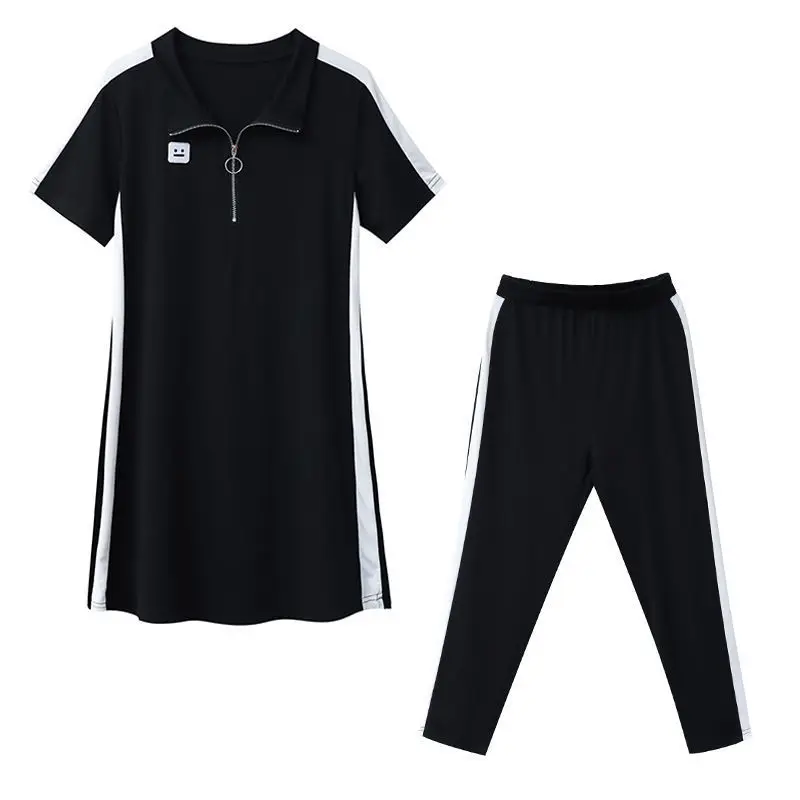 Women Black Polo T-Shirt Set Large Medium Medium - Image 6