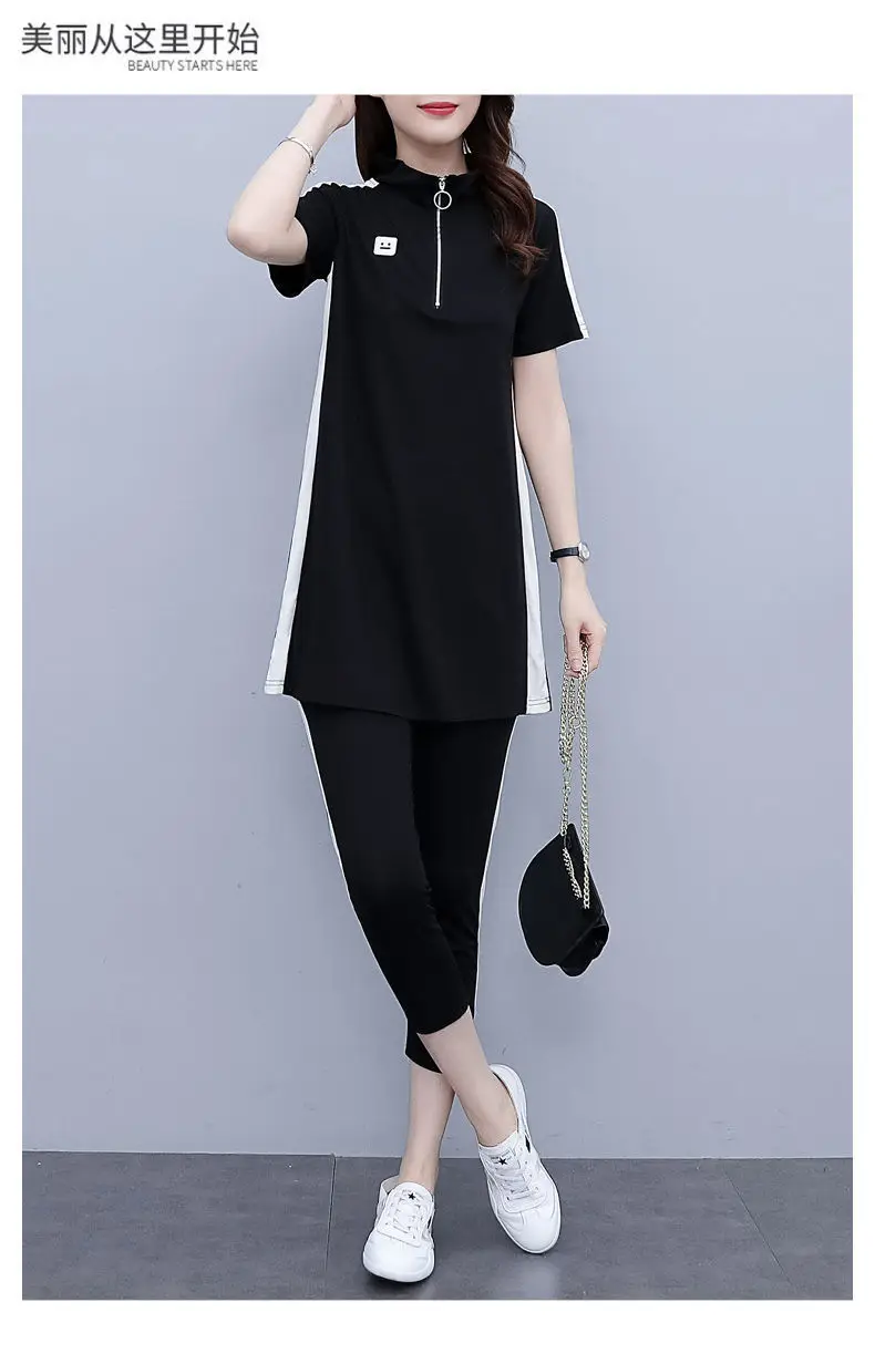 Women Black Polo T-Shirt Set Large Medium Medium — feature 12