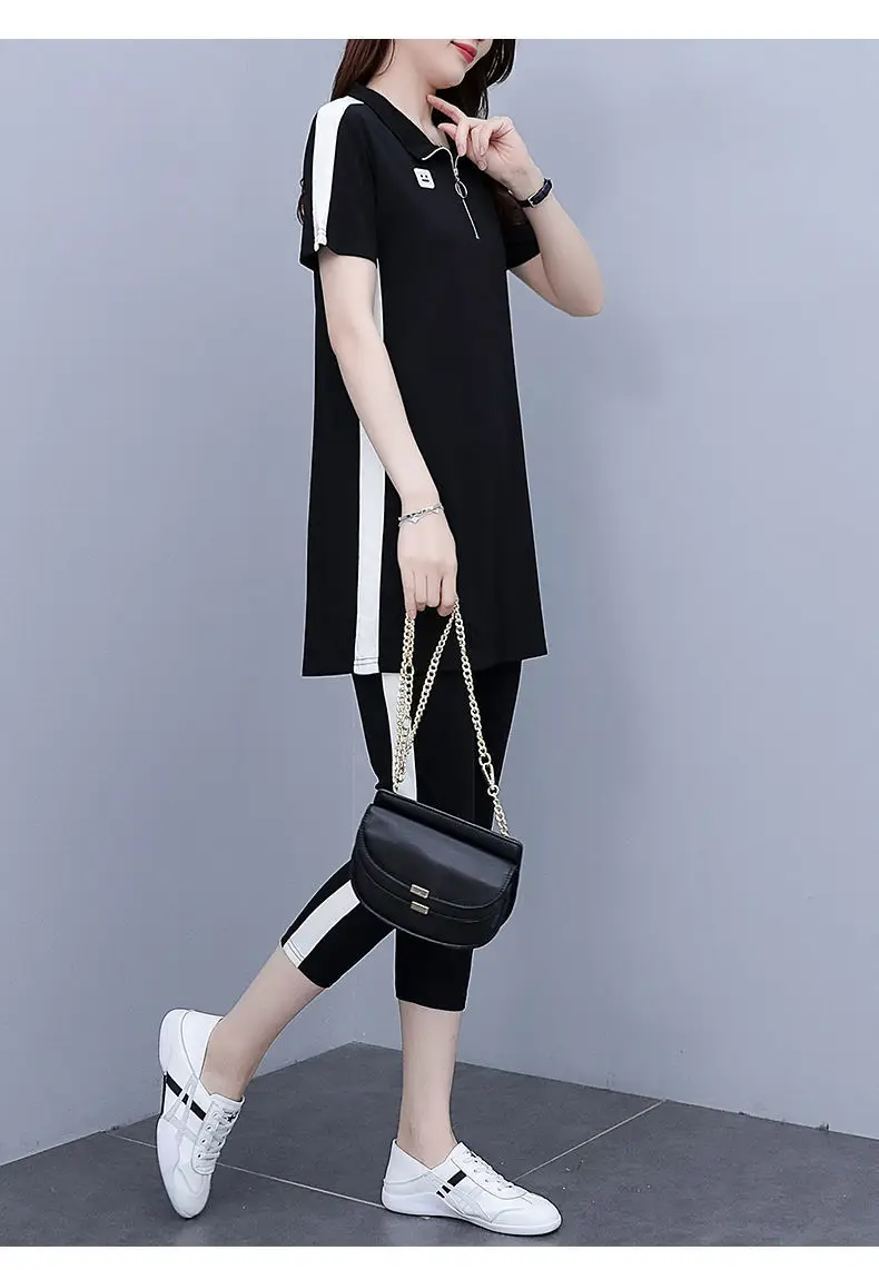 Women Black Polo T-Shirt Set Large Medium Medium — feature 14
