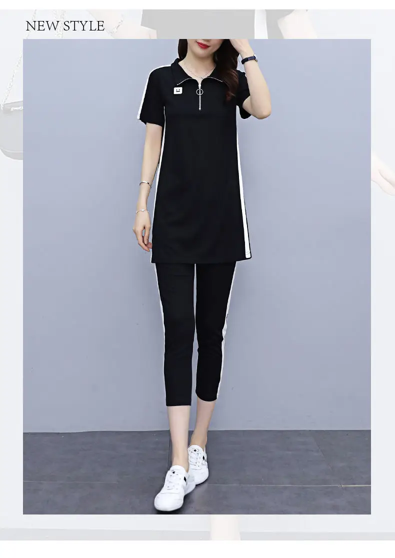 Women Black Polo T-Shirt Set Large Medium Medium — feature 5