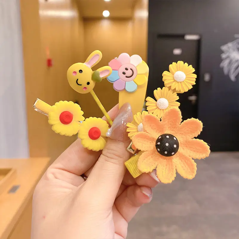 Baby Hair Clip Set for Girls Rainbow Floral Watermelon - Image 9