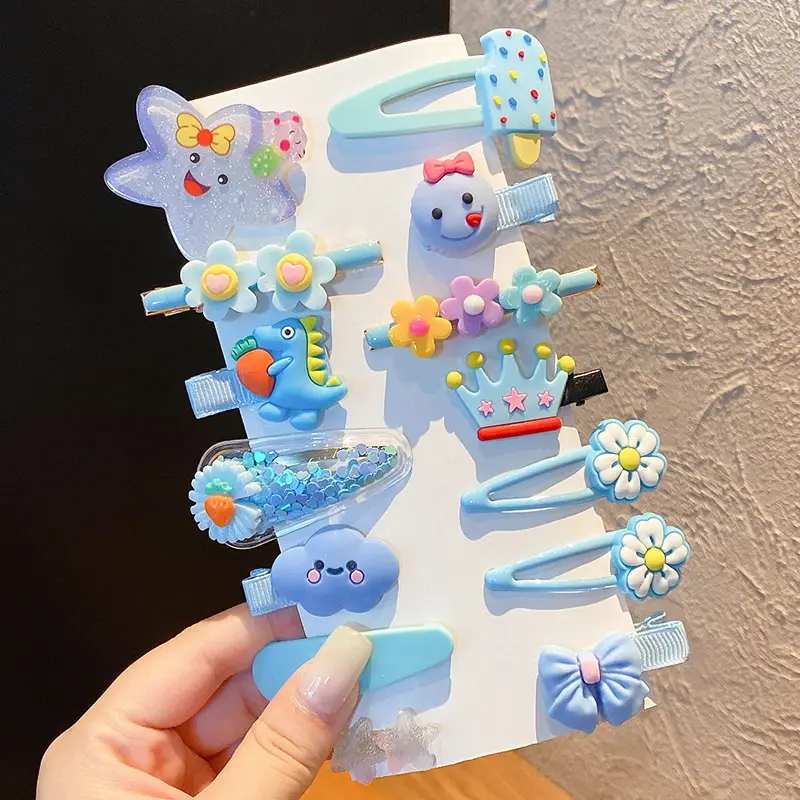 Baby Hair Clip Set for Girls Rainbow Floral Watermelon - Image 10