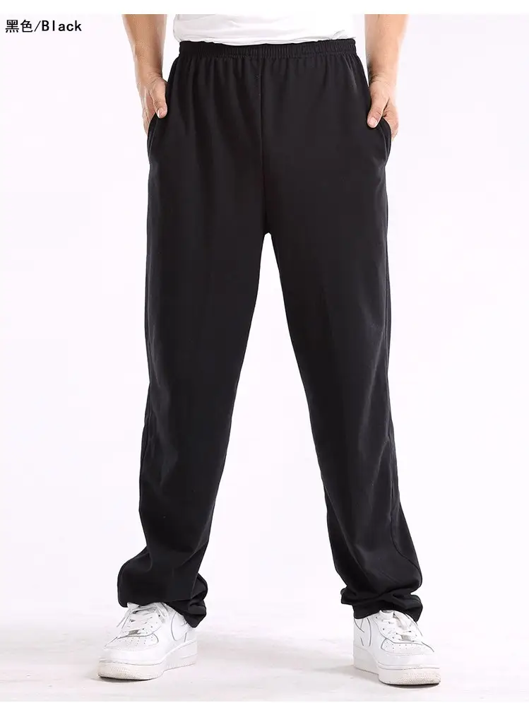 Black Casual Pants Loose Fit Men Summer Wear