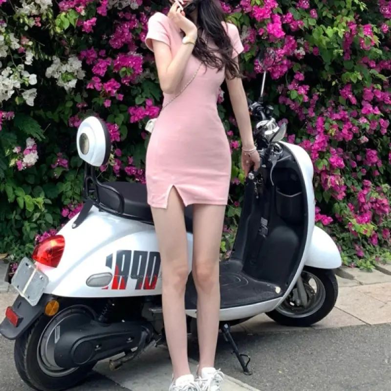 Women Black Polo Neck Slimming Short Skirt Set