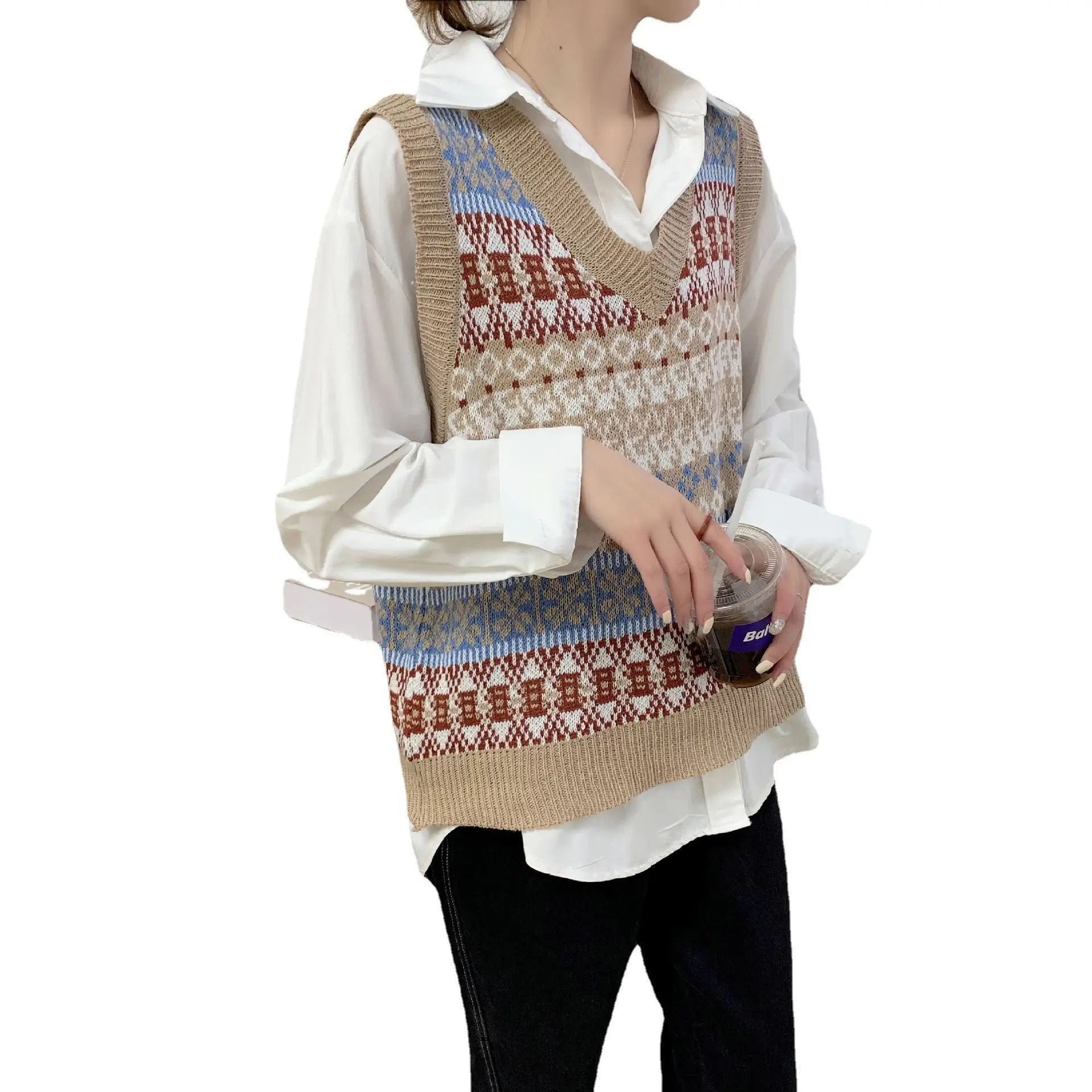 Korean Style V-Neck Knitted V-Neck Vest Women - Image 6