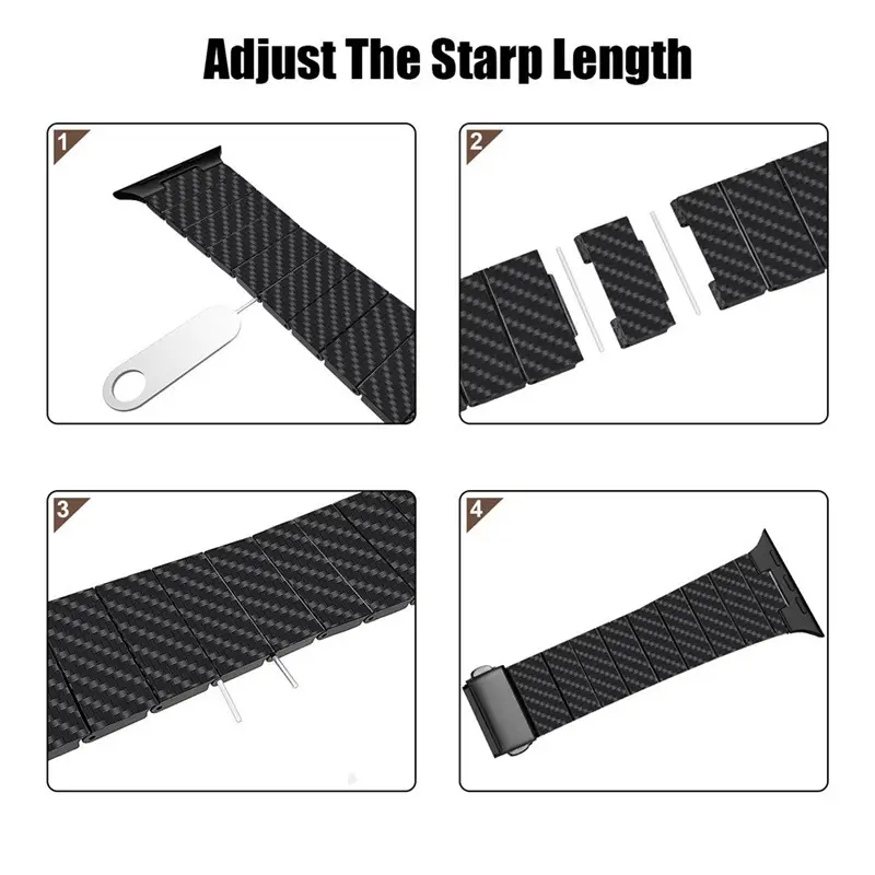 New Carbon Fiber Watch Strap for Apple iwatch8/7/6/5/4/3/SE Generation AppleWatch Strap