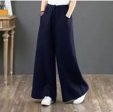 2026 Summer Linen Wide Leg Pants Loose Plus Size - Image 7
