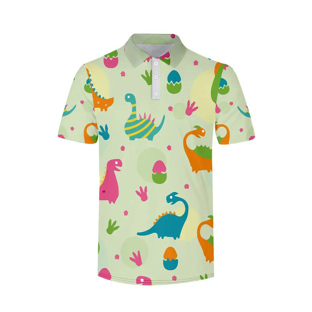 2022 Summer Cartoon Monster Print Polo Shirt for Women