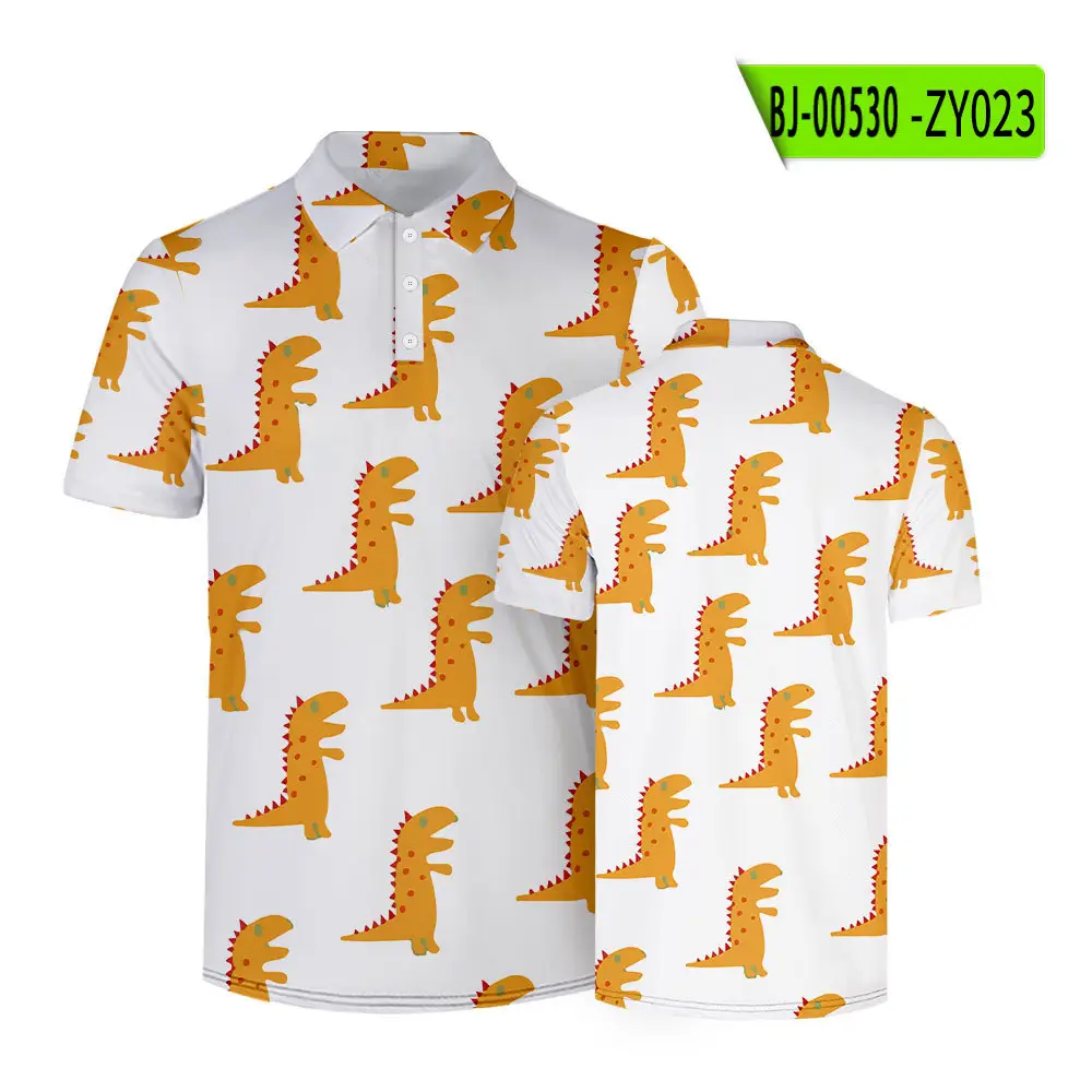 2022 Summer Cartoon Monster Print Polo Shirt for Women