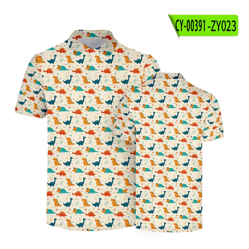 2022 Summer Cartoon Monster Print Polo Shirt for Women