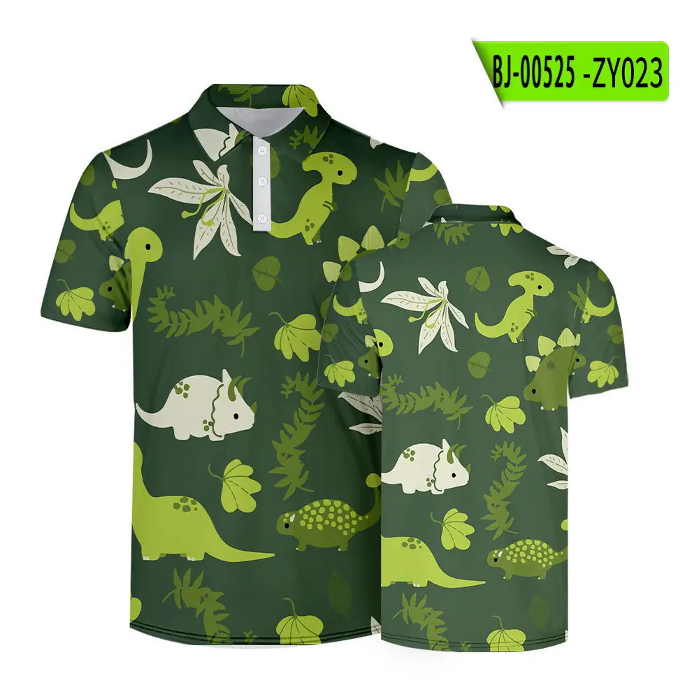 2022 Summer Cartoon Monster Print Polo Shirt for Women