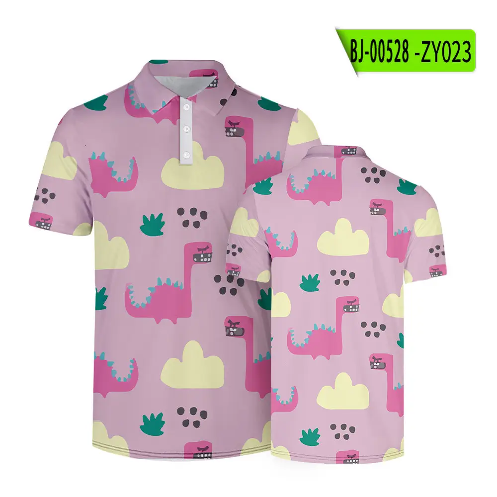 2022 Summer Cartoon Monster Print Polo Shirt for Women