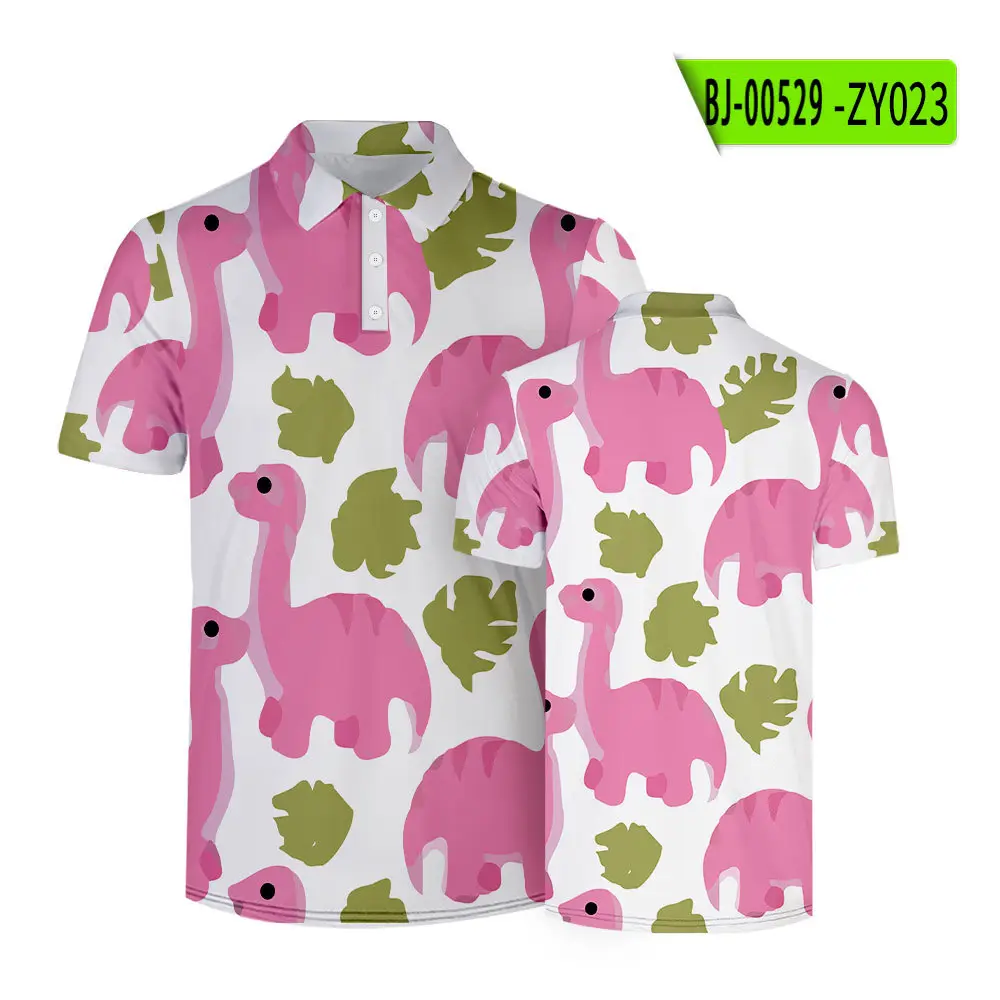 2022 Summer Cartoon Monster Print Polo Shirt for Women