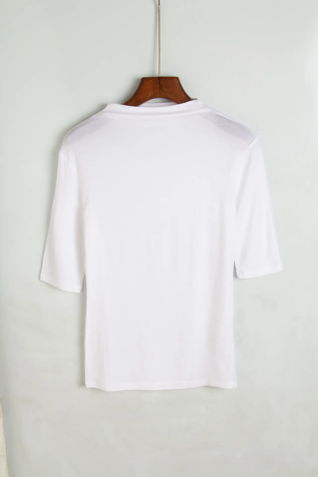 Women's Solid Color Modal T-Shirt Slim Fit Half High Collar - Image 2