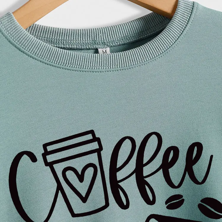 Women Coffee & Books Sweatshirt Grey Large - Image 18