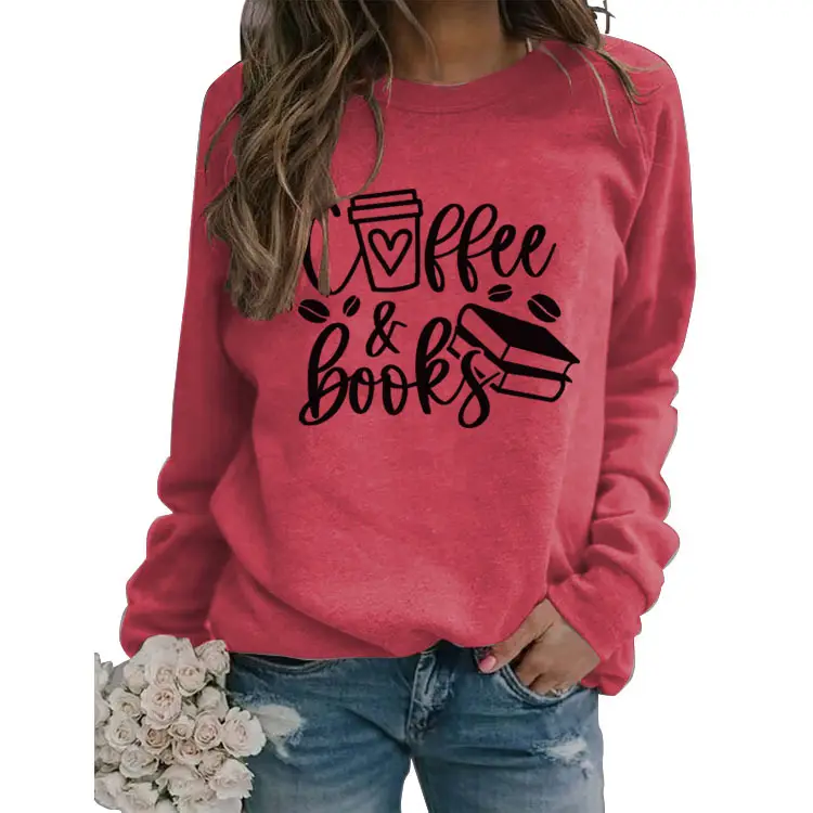 Women Coffee & Books Sweatshirt Grey Large - Image 20