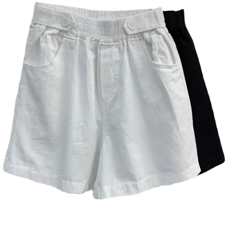 Women Cotton Shorts Purple High Waist 2025
