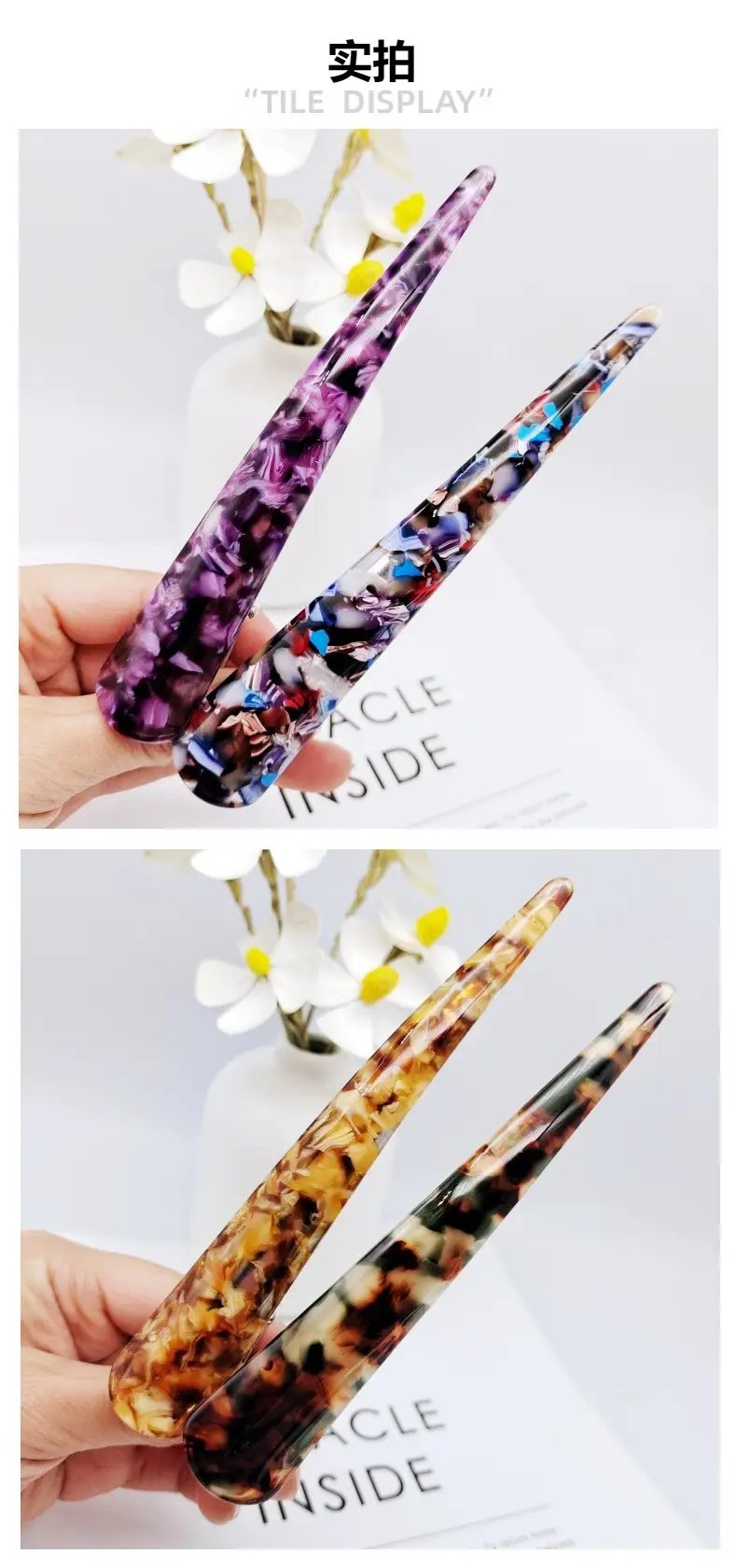 Large Horn Clip Back Hair Clip Shark Design Wholesale — feature 7