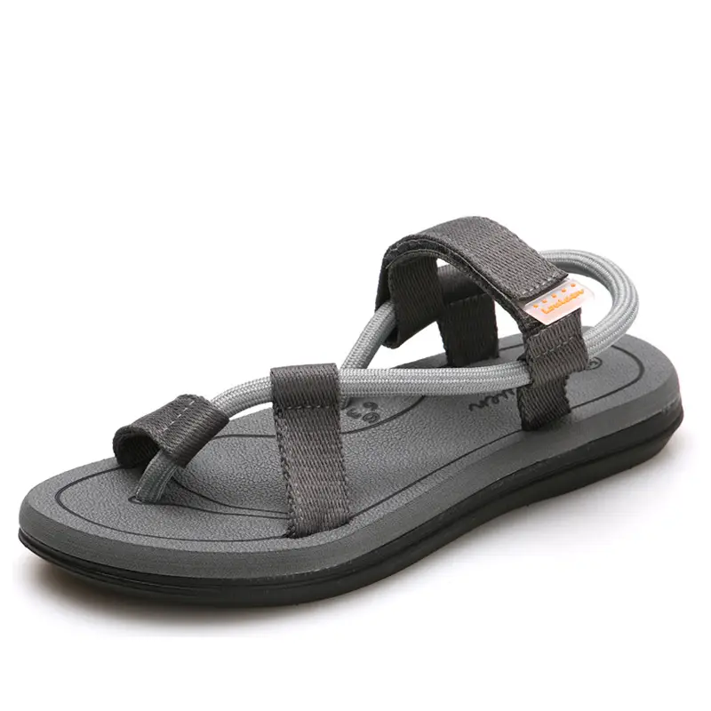 Men's Cross Strap Sandals Brown Leather Summer