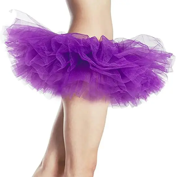 Purple Tulle Ruffled Tutu Dress for Women - Image 3