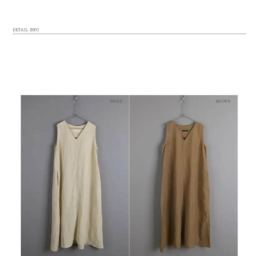 2022 Sleeveless V-Neck Linen Vest Dress Cream — feature 13