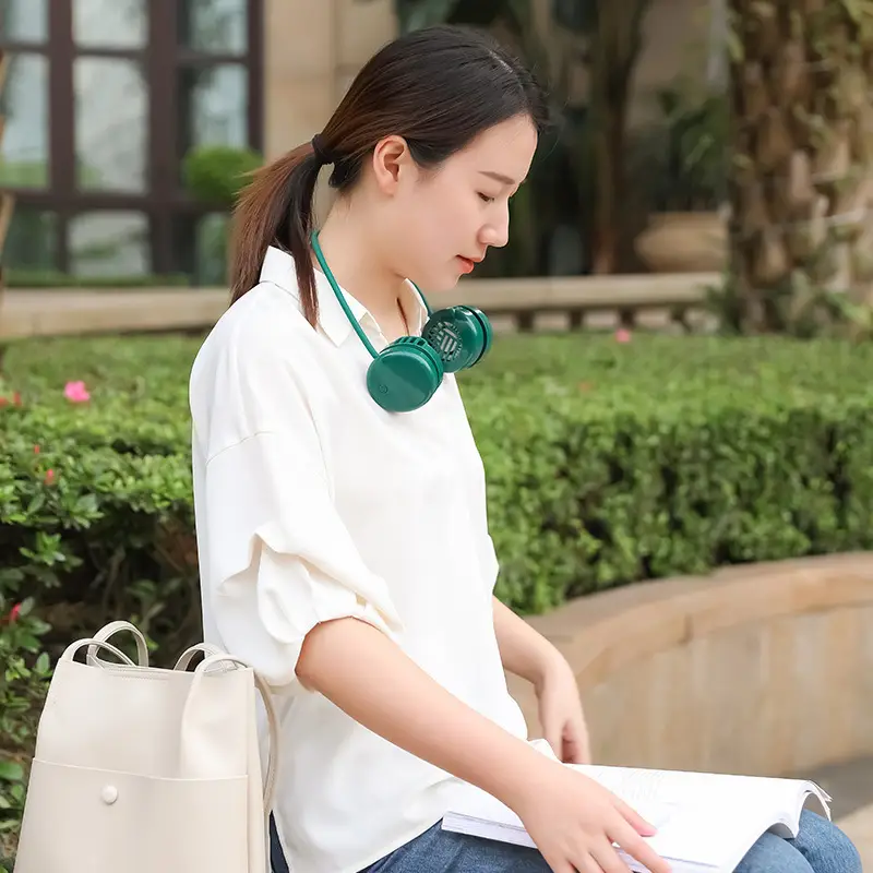 2022 cross-border new halter fan blade-free portable neck neck fan lazy usb charging mute small fan