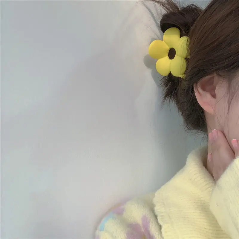 Frosted Rubber Flower Hair Clips for Girls - Image 10
