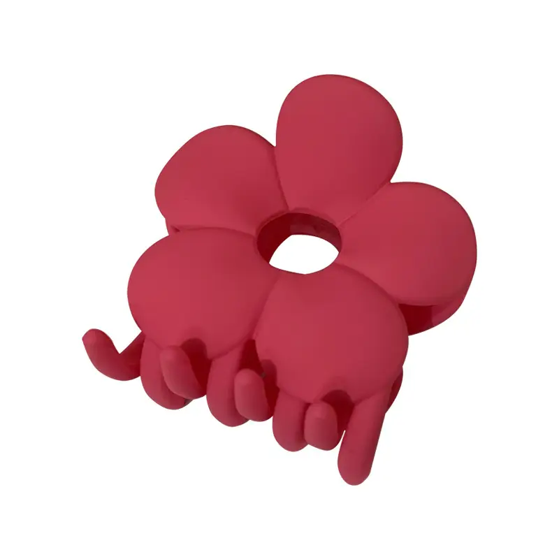 Frosted Rubber Flower Hair Clips for Girls - Image 11