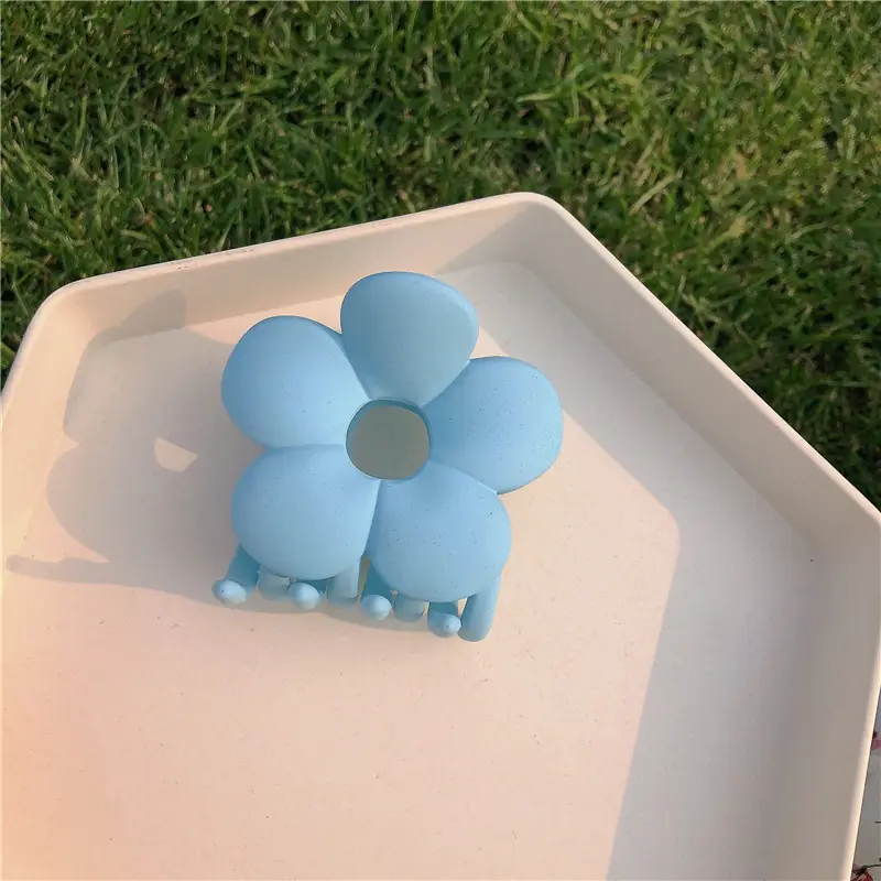 Frosted Rubber Flower Hair Clips for Girls - Image 2
