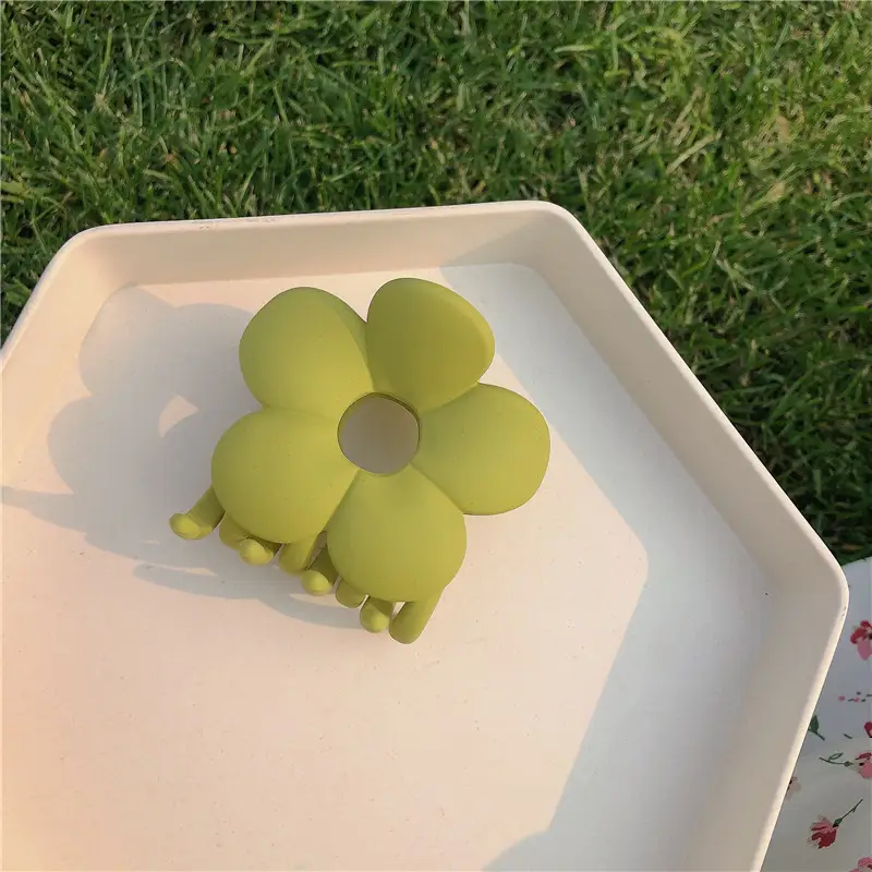 Frosted Rubber Flower Hair Clips for Girls - Image 3