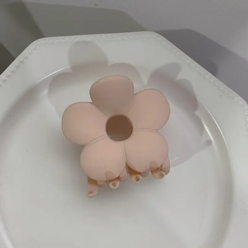 Frosted Rubber Flower Hair Clips for Girls - Image 6