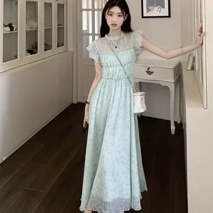 Black Square Neck Long Skirt Dress for Women — feature 17