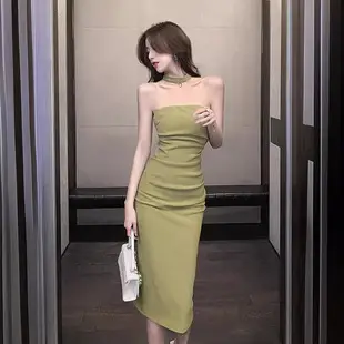 Black Square Neck Long Skirt Dress for Women — feature 19