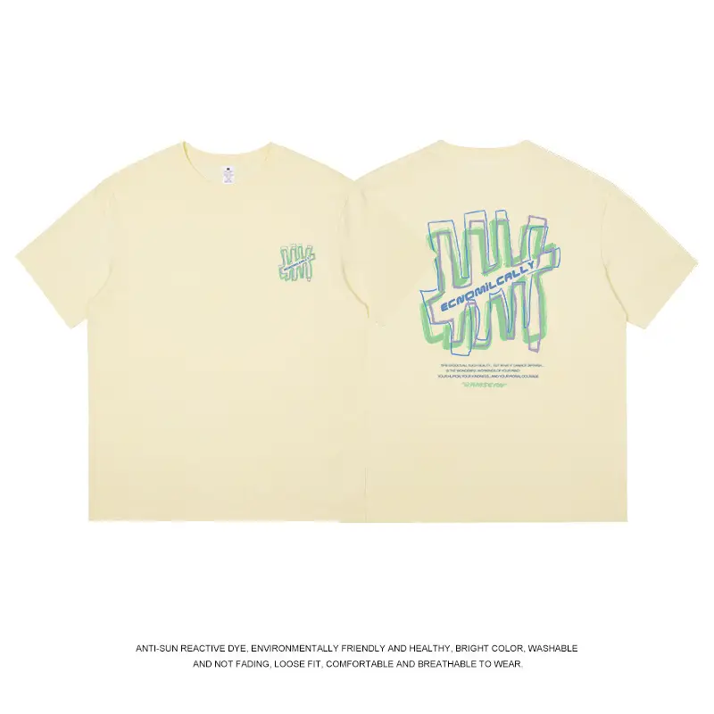 Men's Printed Cotton T-Shirt Black Korean Style - Image 4