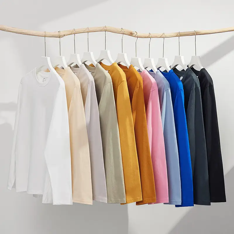 Men Cotton Plain Long Sleeve T-Shirt Grey
