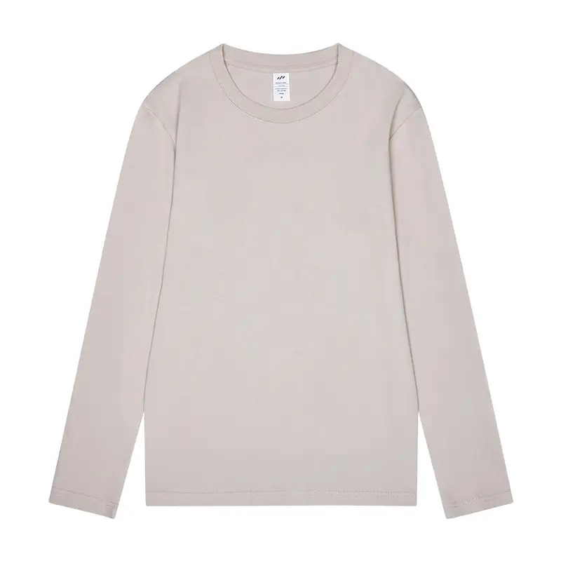 Men Cotton Plain Long Sleeve T-Shirt Grey