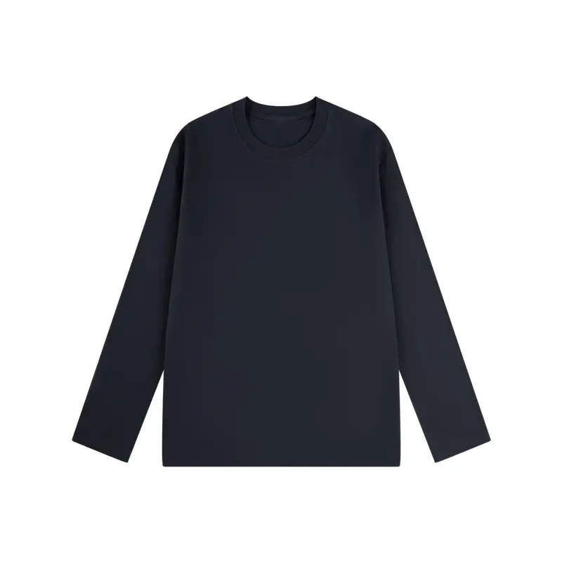 Men Cotton Plain Long Sleeve T-Shirt Grey